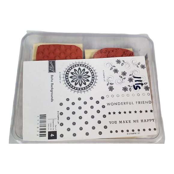 Stampin’ Up Lot Of 21 Various Rubber Stamp Sets Words Shapes Boho Background - Picture 10 of 12